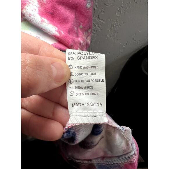 Shoreline artsy abstract wacky cold shoulder tunic top womens large lagenlook - Picture 5 of 8